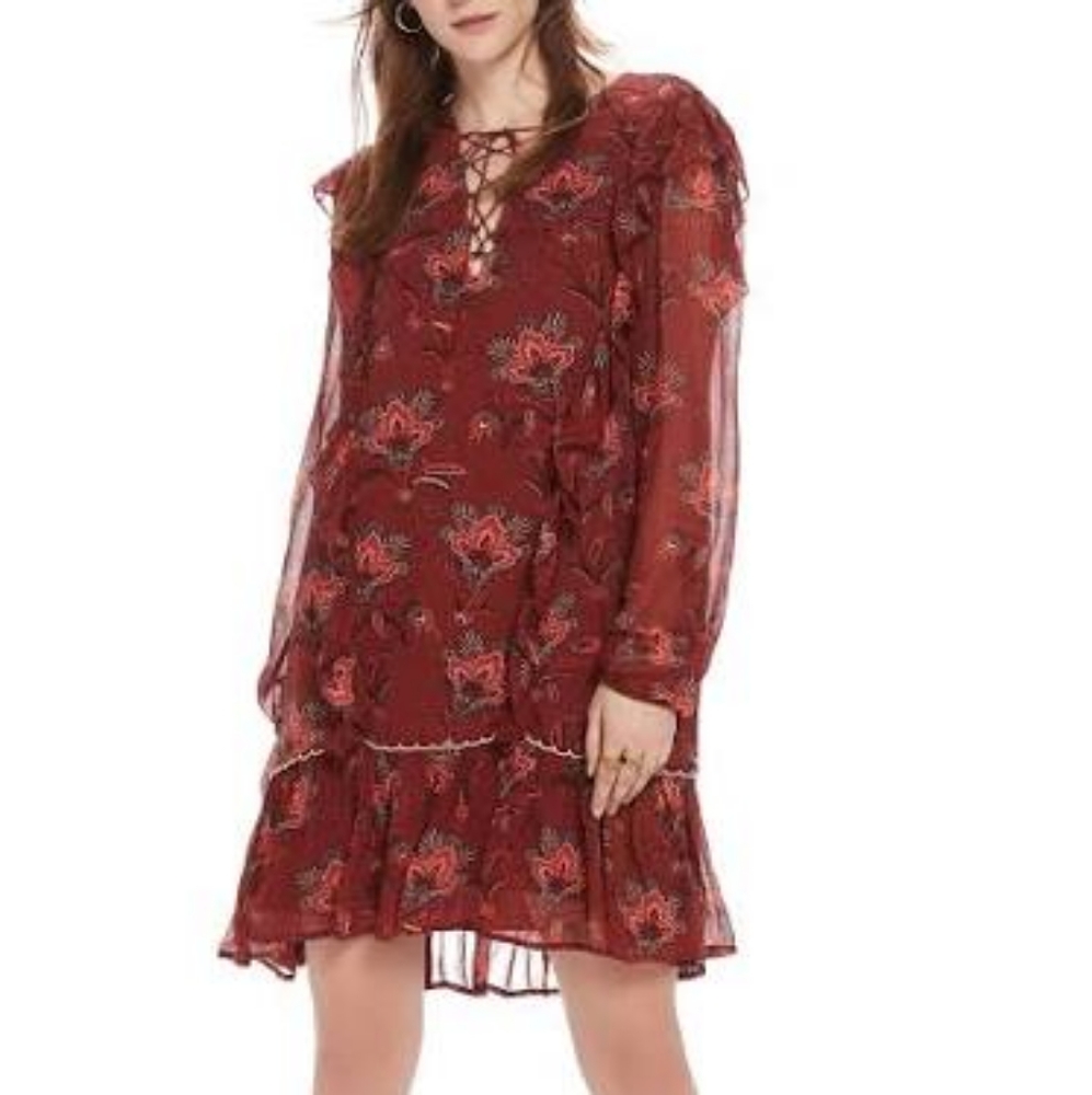 Scotch & Soda ruffle floral Drapey Shift Dress

M